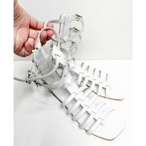 Jeffrey Campbell Shoes Womens Size 6 White Leather Gladiator Sandals - Picture 3 of 9